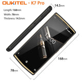Oukitel K7 Pro 4G RAM 64G ROM Smartphone Android 9.0 MT6763 Octa Core 6.0"" 10000mAh Fingerprint 9V/2A Mobile Cell Phone black