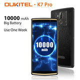 Oukitel K7 Pro 4G RAM 64G ROM Smartphone Android 9.0 MT6763 Octa Core 6.0"" 10000mAh Fingerprint 9V/2A Mobile Cell Phone black