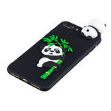 For iPhone 5/5S/SE/6/6S/6 Plus/6S Plus/7/8/7 Plus/8 Plus Phone Case 3D Cartoon Panda Bamboo Cellphone Back Shell Shockproof Smartphone Cover Black
