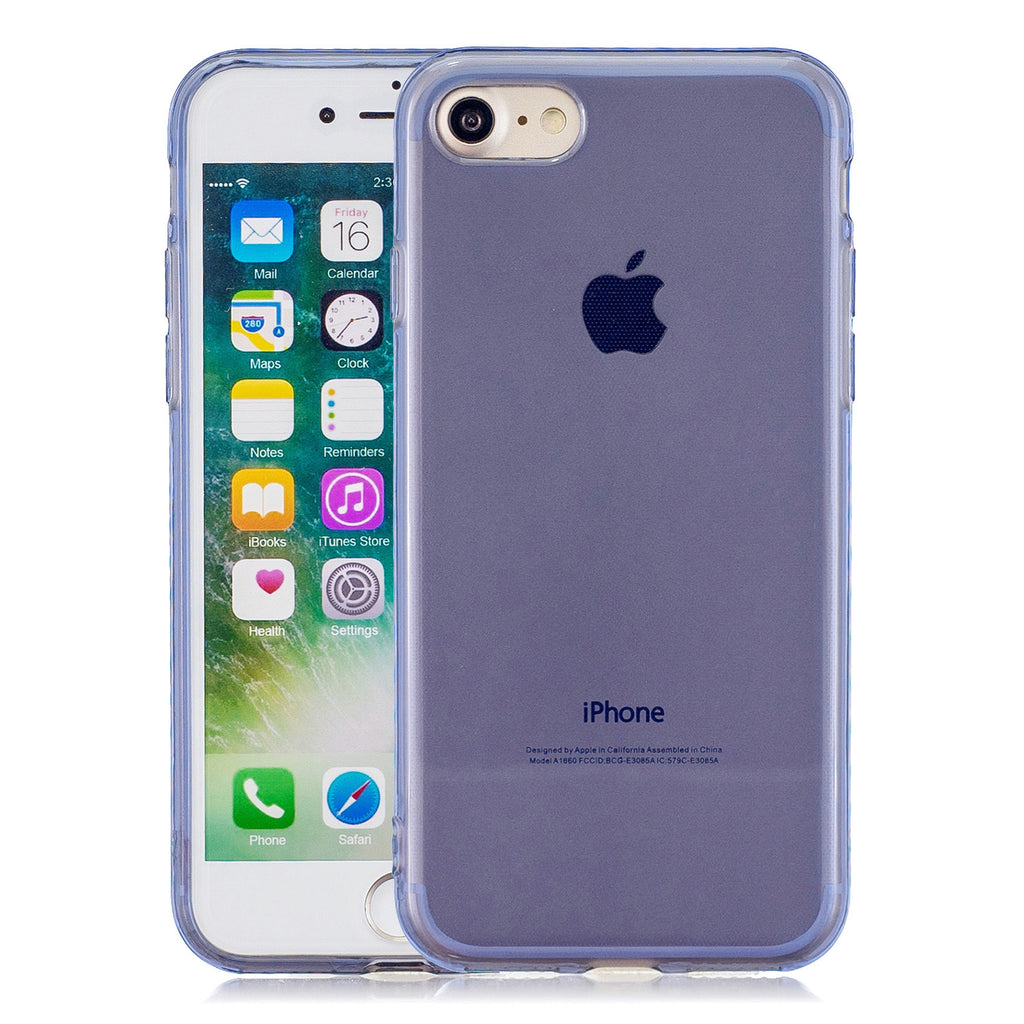 for iPhone 6/6S / 6 Plus/6S Plus / 7/8 / 7 Plus/8 Plus Clear Colorful TPU Back Cover Cellphone Case Shell Royal Blue