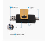 Card Reader USB 3.0 for Type-C Micor USB OTG Card Reader for  SD TF SDHC black