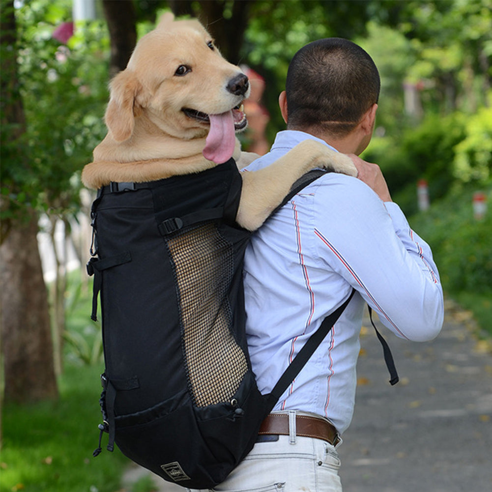 Dog Bag Carrier Pet Dog Backpack for Large Medium Small Dogs Breathable Travel Dog Bag for Riding Hiking black_L