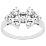 Round Cubic Zirconia Cluster Ring