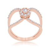 Joyce 0.4ct CZ Rose Gold Delicate Floral Wrap Ring