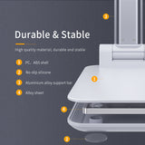 Foldable Phone Stand Metal Cellphone Holder Adjustable Desk Bracket Smartphone Mount Universal for iOS/Android Moble Phone White
