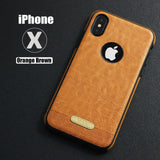 Luxury Textured Back Cover Flexible Soft Shockproof Full Protection Cases for iPhone X Orange yellow