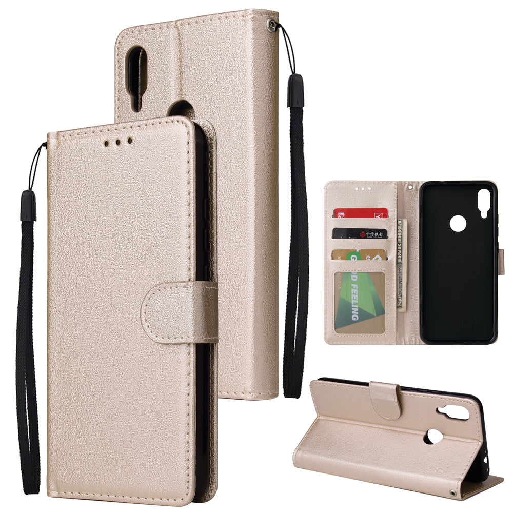 For Redmi note 7/Redmi note 7pro Flip-type Leather Protective Phone Case with 3 Card Position Buckle Design Phone Cover Gold