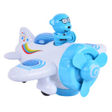 Electric Cartoon Airplane Toy with Figure LED Lighting and Music