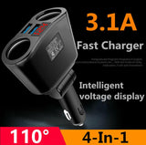 DC 12V Car Cigarette Lighter Adapter Charger 2 Way Dual Plug Socket Splitter black_2 Way Dual Plug