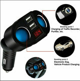 DC 12V Car Cigarette Lighter Adapter Charger 2 Way Dual Plug Socket Splitter black_2 Way Dual Plug