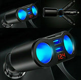 DC 12V Car Cigarette Lighter Adapter Charger 2 Way Dual Plug Socket Splitter black_2 Way Dual Plug