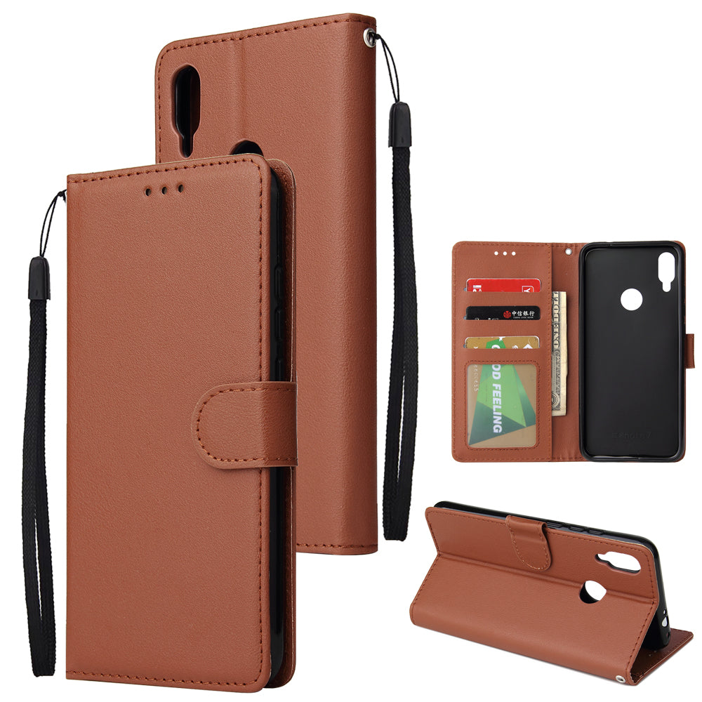 For Redmi note 7/Redmi note 7pro Flip-type Leather Protective Phone Case with 3 Card Position Buckle Design Phone Cover brown