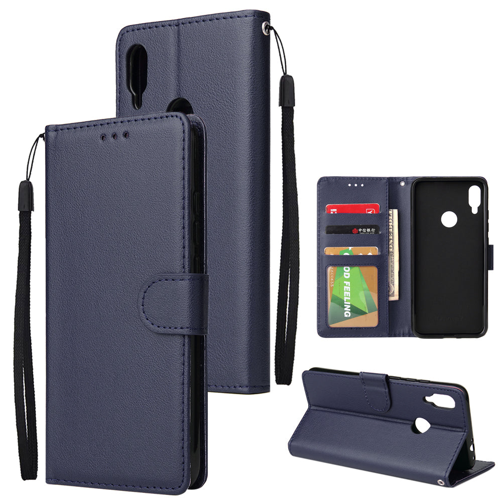 For Redmi note 7/Redmi note 7pro Flip-type Leather Protective Phone Case with 3 Card Position Buckle Design Phone Cover blue