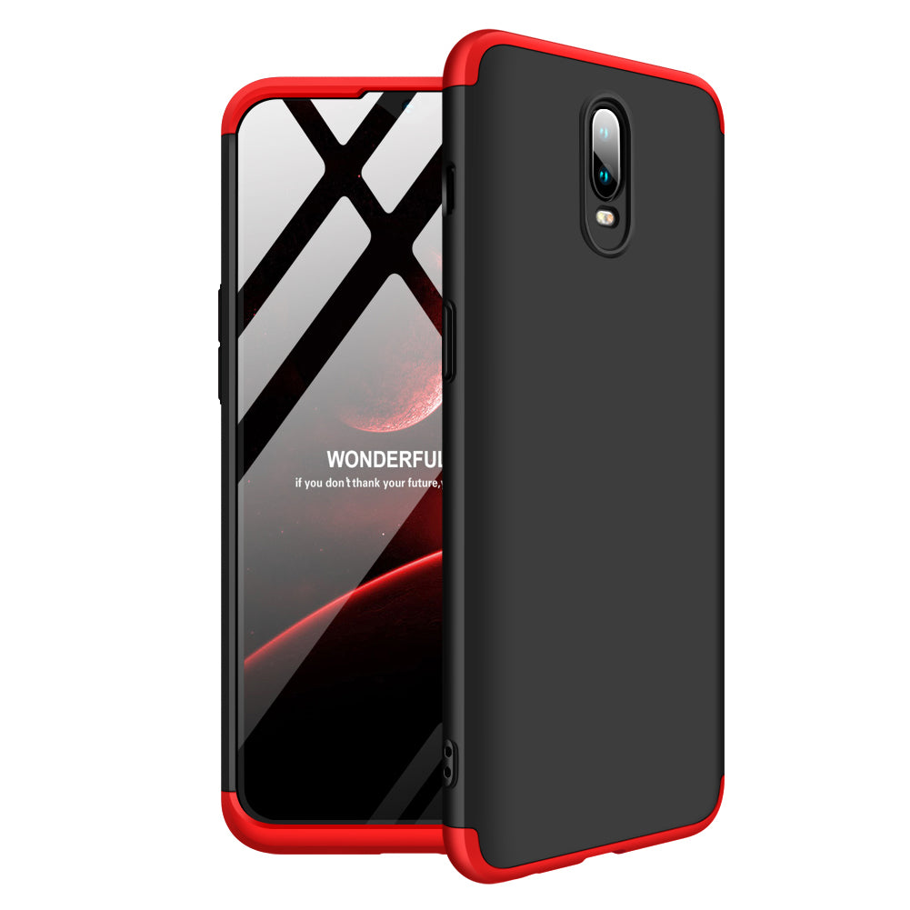 For ONE PLUS 6T 3 in 1 360 Degree Non-slip Shockproof Full Protective Case Red black red_ONE PLUS 6T