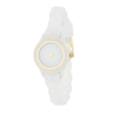 Carmen Braided Ladylike Watch With White Rubber Strap