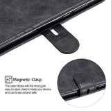 For HUAWEI Honor 7C-Enjoy 8-Y7 2018-Y7 Pro 2018 Denim Pattern Solid Color Flip Wallet PU Leather Protective Phone Case with Buckle & Bracket black