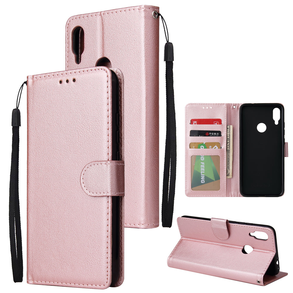 For Redmi note 7/Redmi note 7pro Flip-type Leather Protective Phone Case with 3 Card Position Buckle Design Phone Cover Rose gold