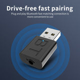 USB Bluetooth 5.0 Transmitter Receiver 3.5mm AUX Audio Cable for TV PC Car Speaker black
