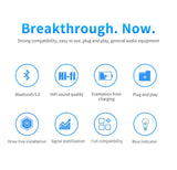 USB Bluetooth 5.0 Transmitter Receiver 3.5mm AUX Audio Cable for TV PC Car Speaker black