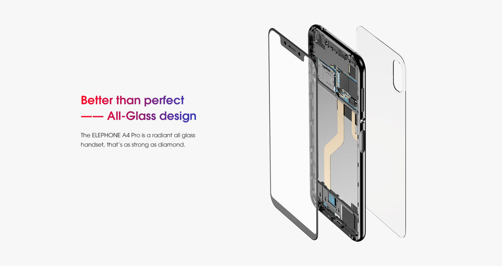 Elephone A4 Pro Octa Core HD+Screen 5.85 Inch Android 8.1 4GB RAM 64GB ROM 4G LTE Mobile Phone Rainbow