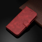 For HUAWEI Honor 7C-Enjoy 8-Y7 2018-Y7 Pro 2018 Denim Pattern Solid Color Flip Wallet PU Leather Protective Phone Case with Buckle & Bracket red