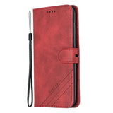 For HUAWEI Honor 7C-Enjoy 8-Y7 2018-Y7 Pro 2018 Denim Pattern Solid Color Flip Wallet PU Leather Protective Phone Case with Buckle & Bracket red