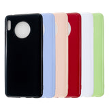 For HUAWEI Mate 30/30 Lite/30 Pro Cellphone Case Simple Profile Soft TPU Shock-Absorption Phone Cover Bright black