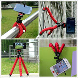 Flexible Portable Adjustable Tripod Mini Universal Octopus Leg Style Bluetooth Selfie Stick  blue_With Bluetooth remote control