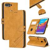 For HUAWEI Honor 7C-Enjoy 8-Y7 2018-Y7 Pro 2018 Denim Pattern Solid Color Flip Wallet PU Leather Protective Phone Case with Buckle & Bracket yellow