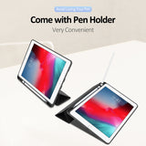 DUX DUCIS For iPad air 3 2019 / ipad pro 10.5 PU Leather+TPU Bottom Shell 3 Folding Protective Case with Pen Holder Pink