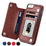 Multifunction Magnetic Leather Wallet Case Card Slot Shockproof Full Protection Cover for iPhone X 7/8 7/8 Plus