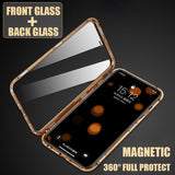 Front + Back Tempered Glass 360 Full Magnetic Case for iPhone X XS MAX XR
