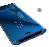 Stereo Smart Artificial Leather Phone Case Cover Mirror Flip Cover Protection Case for XSmax 8plus Silver_iPhone7plus/8plus