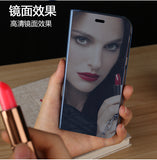 Stereo Smart Artificial Leather Phone Case Cover Mirror Flip Cover Protection Case for XSmax 8plus Silver_iPhone7plus/8plus