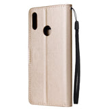 For HUAWEI Enjoy 9/ Y7 2019 /Y7 PRO 2019/Y7 PRIME 2019 Flip-type Leather Protective Phone Case with 3 Card Position Buckle Design Phone Cover  Gold