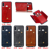 For Huawei P30 lite/nova 4E Double Buckle Non-slip Shockproof Cell Phone Case with Card Slot Bracket red