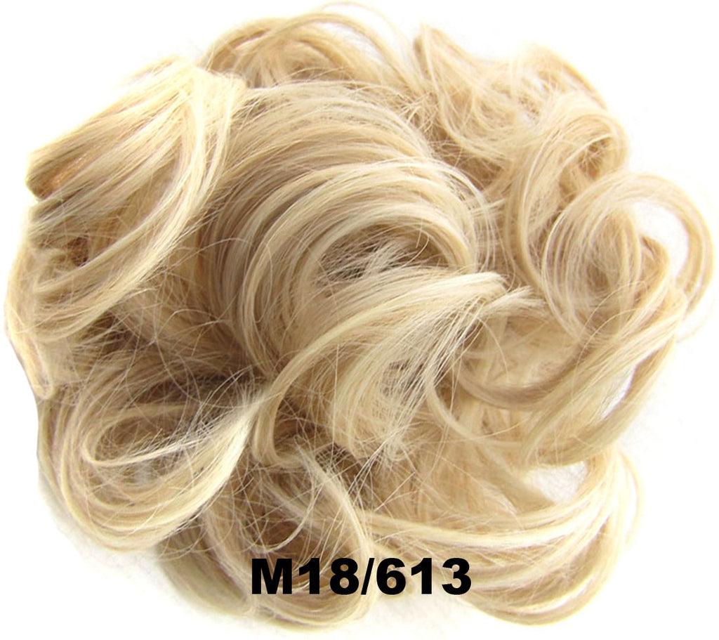 Fashion Synthetic Women Hair Pony Tail Hair Extension Bun Hairpiece Scrunchie Elastic Wedding Wave Curly  M18/613