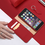 DUX DUCIS For iPhone 6/6s Luxury Genuine Leather Magnetic Flip Cover Full Protective Case with Bracket Card Slot black