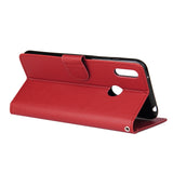 For HUAWEI Enjoy 9/ Y7 2019 /Y7 PRO 2019/Y7 PRIME 2019 Flip-type Leather Protective Phone Case with 3 Card Position Buckle Design Phone Cover  red
