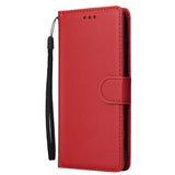 For HUAWEI Enjoy 9/ Y7 2019 /Y7 PRO 2019/Y7 PRIME 2019 Flip-type Leather Protective Phone Case with 3 Card Position Buckle Design Phone Cover  red