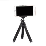 Flexible Portable Adjustable Tripod Mini Universal Octopus Leg Style Bluetooth Selfie Stick  black_With Bluetooth remote control