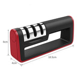 Household Knife Sharpener with 3 Sharpening Slots Sharpening Plate Grindstone Kitchen Tool