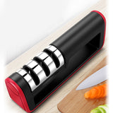 Household Knife Sharpener with 3 Sharpening Slots Sharpening Plate Grindstone Kitchen Tool