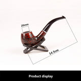 Chic Carve Patterns Wooden Pipe Smoking Nicotiana Herb Pipe - Red
