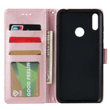 For HUAWEI Enjoy 9/ Y7 2019 /Y7 PRO 2019/Y7 PRIME 2019 Flip-type Leather Protective Phone Case with 3 Card Position Buckle Design Phone Cover  Rose gold
