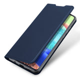 DUX DUCIS For Samsung A71 5G Leather Mobile Phone Cover Magnetic Protective Case Bracket with Cards Slot Royal blue
