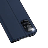 DUX DUCIS For Samsung A71 5G Leather Mobile Phone Cover Magnetic Protective Case Bracket with Cards Slot Royal blue