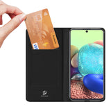 DUX DUCIS For Samsung A71 5G Leather Mobile Phone Cover Magnetic Protective Case Bracket with Cards Slot black