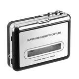 Cassette Tape-to-MP3 Converter - Plug and Play, Win + Mac Compatible, Auto Reverse, Audacity Audio Software