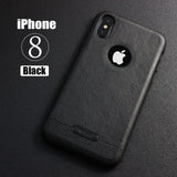Luxury Textured Back Cover Flexible Soft Shockproof Full Protection Cases for iPhone X Black